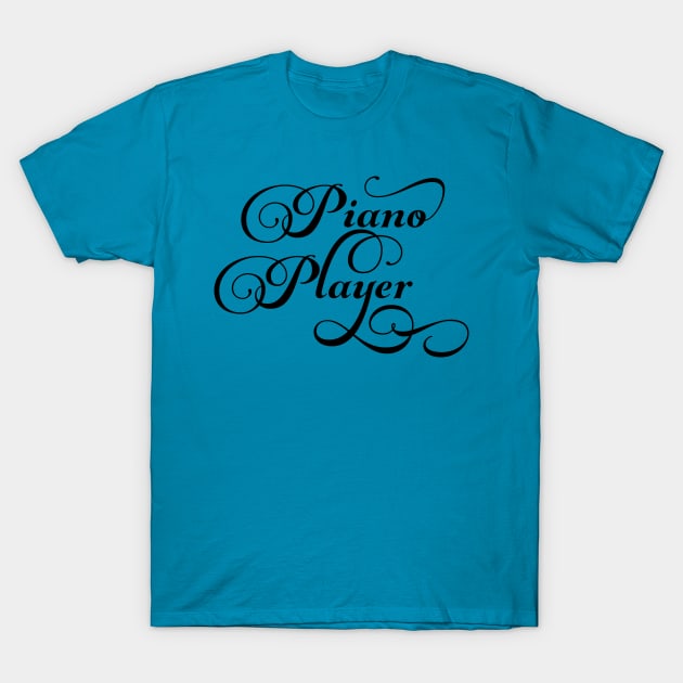 Piano Player Script T-Shirt by Barthol Graphics